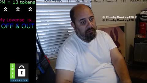 Snapshot of chunkymonkey420 chatting on March 2025 07:27:02 PM Spencer Smokey Bear online show from March 2025 07:27:02 PM