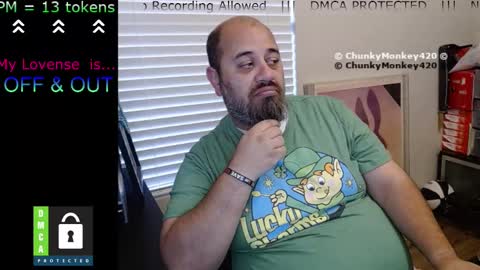 Snapshot of chunkymonkey420 chatting on March 2025 12:51:01 AM Spencer Smokey Bear online show from March 2025 12:51:01 AM