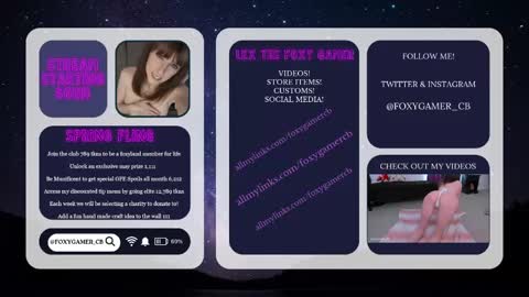 Snapshot of foxy_gamer chatting on May 2026 01:12:01 AM Lex Vive foxygamer cb online show from May 2026 01:12:01 AM