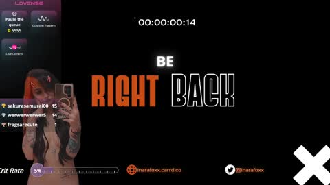 Snapshot of inarafoxxx chatting on January 2025 03:53:01 AM Inarafoxx online show from January 2025 03:53:01 AM