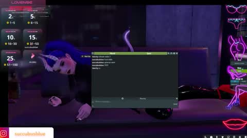 Snapshot of little_doll25 chatting on February 2025 01:25:01 AM Succubus Blue online show from February 2025 01:25:01 AM