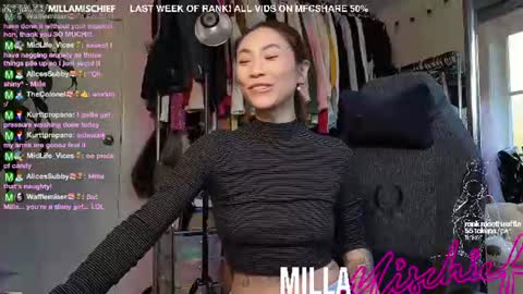 Snapshot of millamischief chatting on June 2026 04:39:02 AM Milla Mischief online show from June 2026 04:39:02 AM
