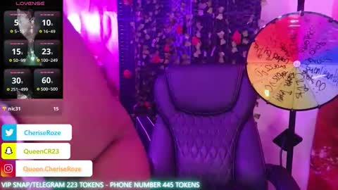 Snapshot of queencroze chatting on November 2025 01:05:01 AM Queen Cherise Roze online show from November 2025 01:05:01 AM